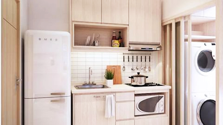 Thiết kế nội thất nhà bếp nhỏ những vẫn đầy đủ vật dụng cần thiết