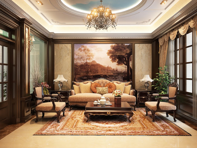 Thiết kế phòng khách theo phong cách cổ điển đầy mê hoặc